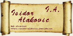 Isidor Alaković vizit kartica